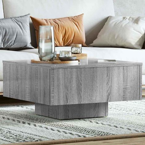 vidaXL Mesa de centro madera de ingeniería gris Sonoma 60x60x31,5 cm (1/5)