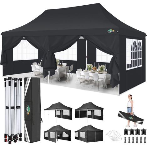 Faltpavillon 3x6m wasserdicht UV50+ mit 6 Seitenwänden, Partyzelt für Garten & Events (1/5)