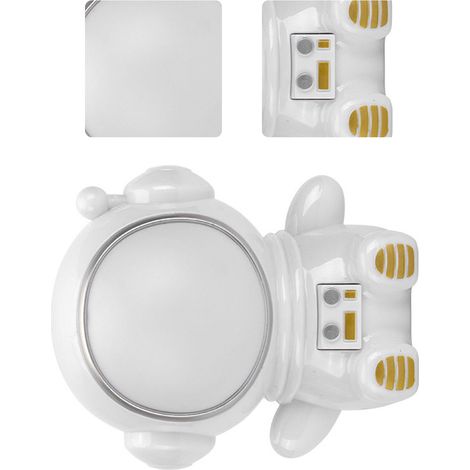 Veilleuse astronaute créative à LED, sept couleurs changeantes, décoration de chevet, lampe de bureau pour étudiant, thème astronaute - Blanc (1/5)