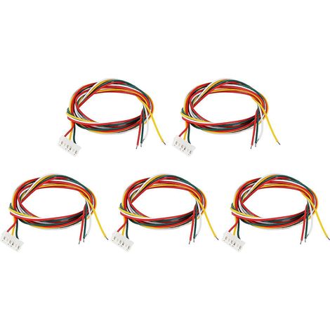 Lot de 5 câbles de connexion pour moteur pas à pas, 4 broches, 1 m, pour imprimante 3D (4 fils). (1/4)