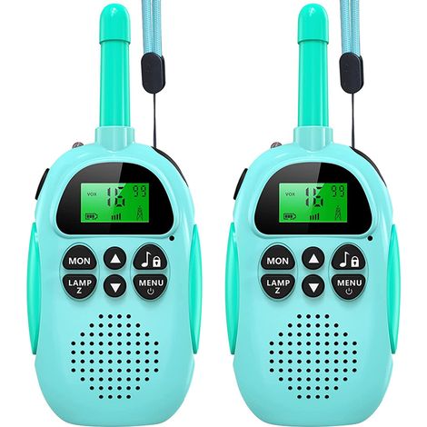 Lot de 2 talkies-walkies rechargeables pour enfants - Cadeau idéal pour Noël ou un anniversaire, avec lampe torche intégrée, pour les activités de plein air, le camping et la randonnée.