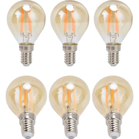 Un ensemble d'ampoules vintage G45 de couleur or avec douille E14 pour éclairage décoratif de la maison, 4 W, 220 V, lumière blanc chaud. (1/5)
