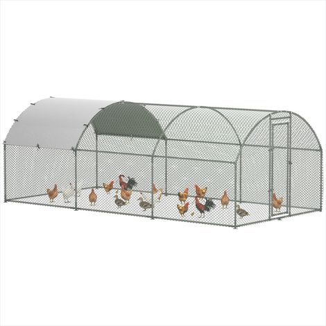 Poulailler Enclos à poules grande taille 15,96 m² acier galvanisé (1/5)