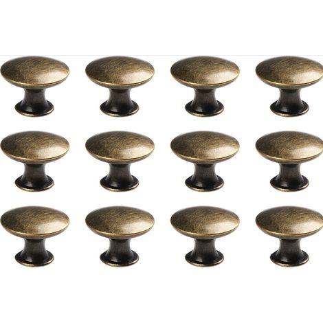 Sollbry Boutons de Porte,Boutons de Tiroir,Bouton de Meuble,Boutons de laiton antique, Vintage Chic Poignées, Boutons de Placard pour Cuisine Chambre (12, Bronze) (1/5)