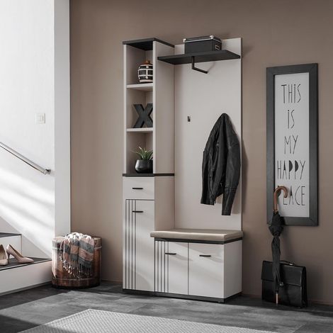 Ensemble Vestiaire 3P "Hugo" 90cm Gris & Noir (1/5)