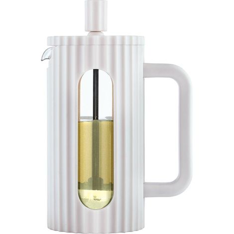 Cafetera/tetera de cristal prensa francesa 350 ml crema KLAUSBERG KB-7743 (1/5)