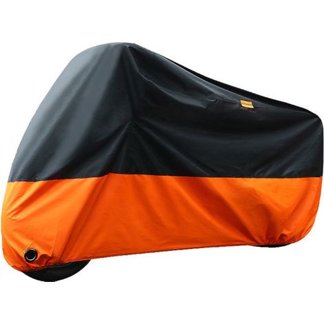 Housse de protection pour moto, XL [23095125cm], 190T, noir et orange, housse de protection extérieure (1/5)