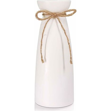 Vase en Céramique, Grand Vase à Fleurs Blanc, Décoration Vase de Table Moderne, Vase Décoratif de Haute Qualité, pour Maison, Fête, Centre de Table de Mariage(23cm) (1/3)