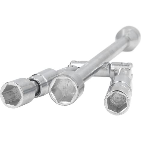 Clé en croix 4 embouts 14 pouces acier carbone pliable 180° douille démontage roue auto dépannage (1/5)