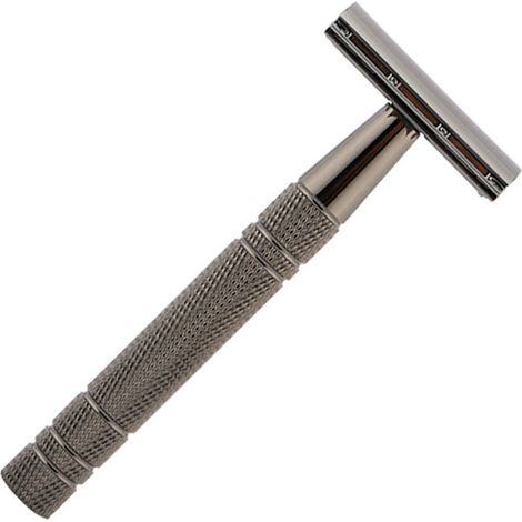 Kit rasoir de sécurité double lame homme manuel acier inoxydable, tondeuse barbe noir mat (1/5)