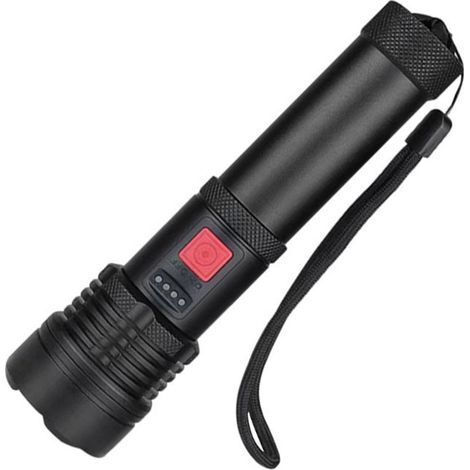 Lamp torch LED, 10 000 lumens, lamp torch ultra-bright XHP70, rechargeable by USB, lamp torch tactique waterproof IP67, 5 modes, camping, hiking, lamp of survival emergency in outdoor (1/5)