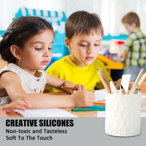 Pot à crayons,porte stylo en silicone étanche de style nordique pour bureau,Porte Stylo de Bureau,Porte Stylo Bureau, pour Ranger. (1/2)