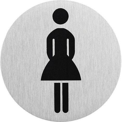 Plaque de porte alu "pictogramme dames" Ø75mm