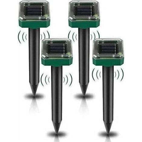 Set of 4 solar-powered ultrasonic mouse repellents, square mouse repellent (1/5)