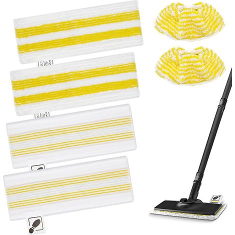 Confezione da 6 kit di ricarica per panni per pulitore a vapore Kärcher EasyFix, per panno in microfibra Kärcher EasyFix SC 1, SC 2, SC 3, SC 4, SC 5, 4 salviette e 2 coperture (1/5)