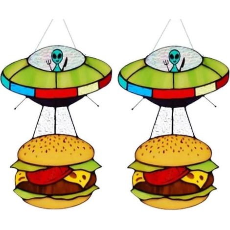Stück UFO-Entführung, Hamburger-Buntglas-Sonnenfänger