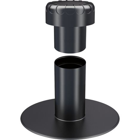 Flachdach Lüfterelement DN 110 PVC-Anschluss mit abnehmbarem Kopfteil (1/4)