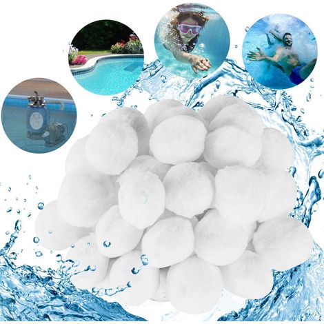 Boules filtrantes pour piscine à filtration rapide, adaptées aux filtres à sable de piscines et d'aquariums, réutilisables et lavables, en fibres écologiques.-AquaForge (1/5)