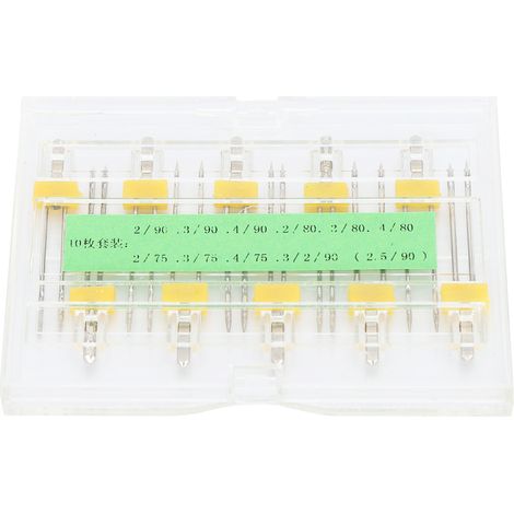 Juego de 10 agujas dobles para máquina de coser, varias especificaciones, accesorios de doble pasador
