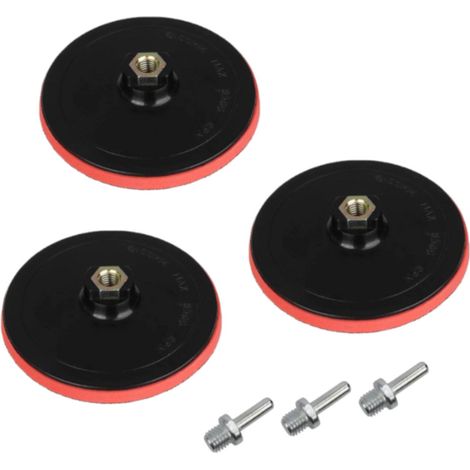 Trade-Shop Klett Haftteller / Schleifteller / Stützteller / Polierteller inkl. M14 Spanndorn Adapter für Winkelschleifer Poliermaschinen / Ø 150mm - 3 Stück (1/3)