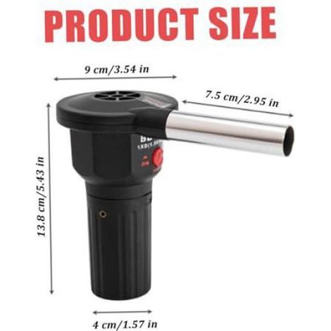 Souffleur Air - Batterie Lithium 2000 mAh - Pour Allumage Barbecue Charbon Bois - Usage Extérieur Camping Pique-nique - 1 Pièce (1/5)