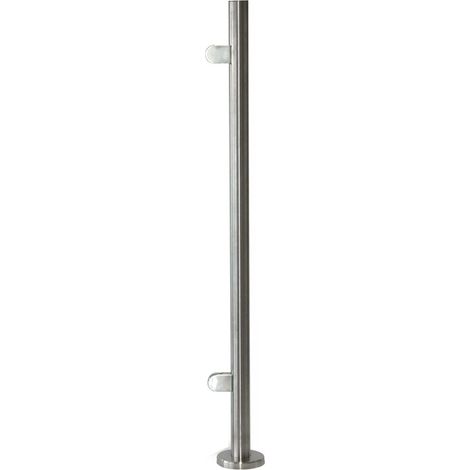 Metalideal  Poteau inox prêt à poser pour verre départ/arrivée