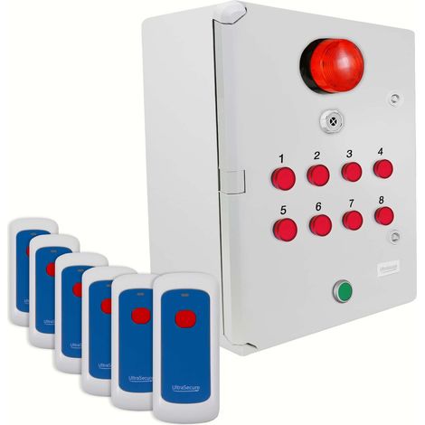 Système d'identification d'alerte sans-fil 900m - 6 boutons mobiles / Sirène / Flash / LEDs / Bouton d'arrêt (DA600+) (1/5)