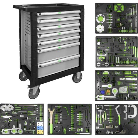 JBM54502 Carro de herramientas especial kit de calado - 7 cajones gris