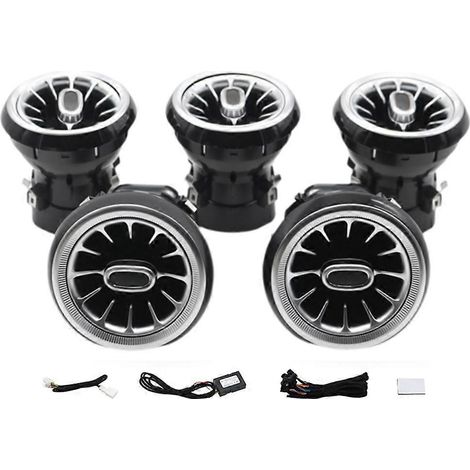 Lot de 5 lampes d'ambiance 12 couleurs pour grille d'aération de voiture Mercedes-Benz Classe AB CLA GLA W156 W176 W246 W156 (sortie turbine 2013-2019). (1/5)