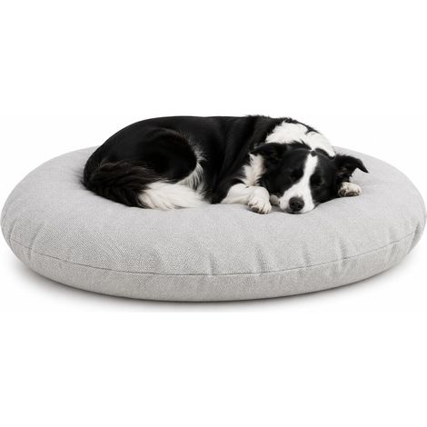 Panier Chien - Coussin Chien et Chat - Ovale Gris Clair - 100 x 76 x 10 cm - Déhoussable - Lavable à 30°C (1/5)