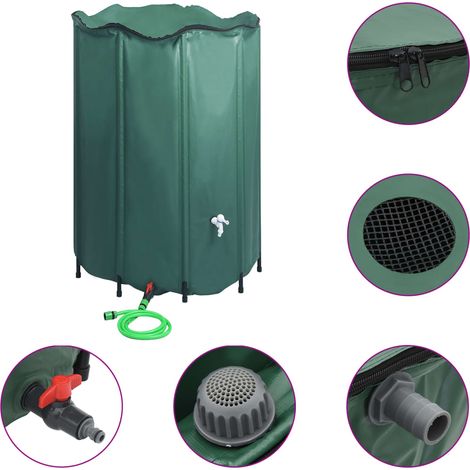 vidaXL Collapsible Rain Water Tank with Spigot 1250 L (1/10)