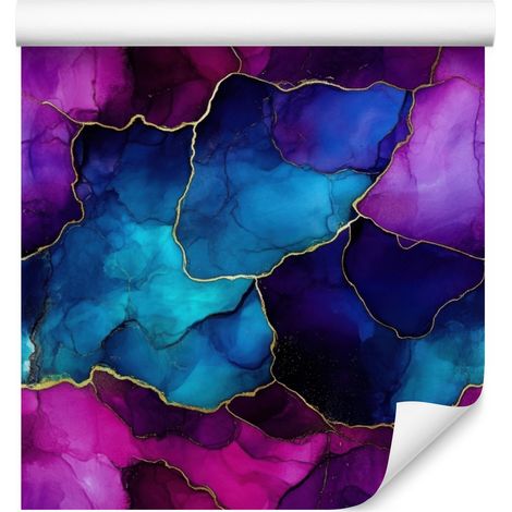 Papier peint bleu encre et violet, fond violet pour salon et chambre 50x1000 (1/5)