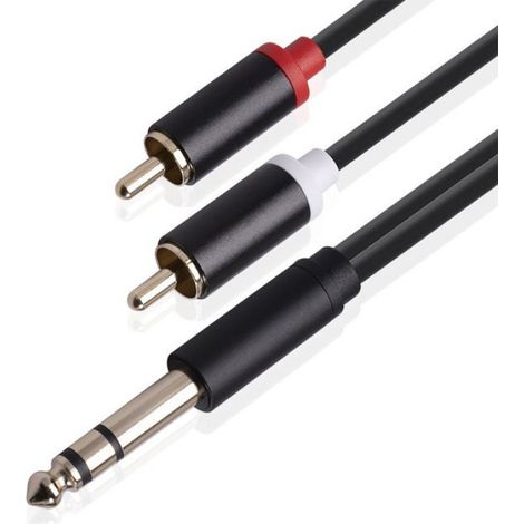 Cable Audio - 6 35 Mm Vers 2 Rca - Boitier En Alliage D Aluminium - Conducteur Cuivre Pur - Connecteurs Plaqués Or - 5 M (1/5)