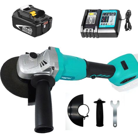 Akku Winkelschleifer 125mm Akku-Winkelschleifer Bürstenloser Elektrische Winkelschleifer Werkzeug mit 5.5Ah Akku und Ladegerät,Kompatibel mit Makita-Akku, für Schneiden, Schleifen, Polieren