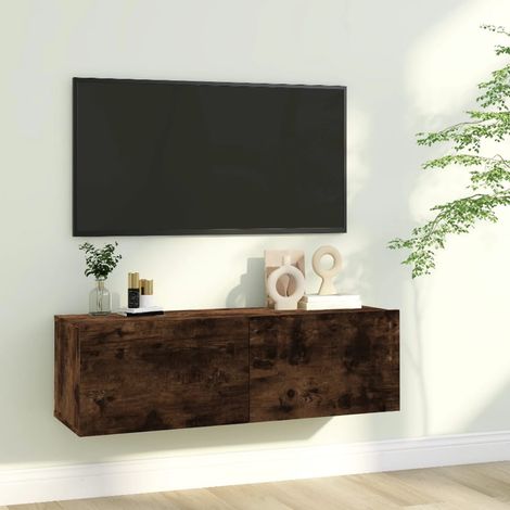 Mobile TV a Parete Rovere Fumo 100x30x30cm Legno Ingegnerizzato vidaXL