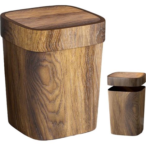 Poubelle Panier rectangulaire de 12 litres avec couvercle pour buanderie , appartement , chambre , t