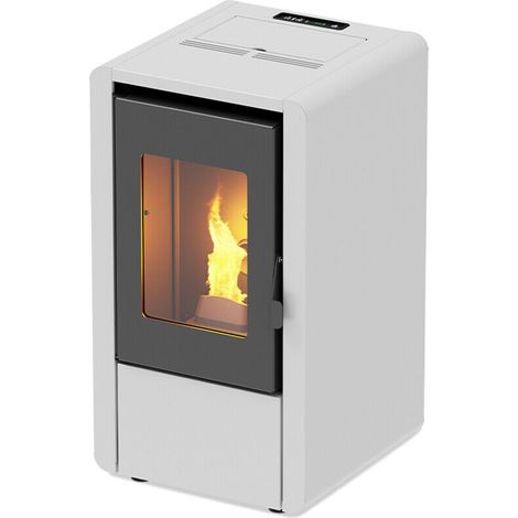 AMG Petite Smart Z6 - Poêle à pellets ventilé 7 Kw en blanc (1/2)
