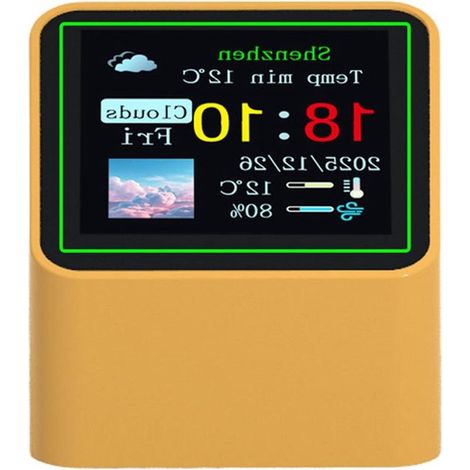Intelligente Wetteruhr – Digitaluhr – Für Zuhause – Wetteraktualisierung in Echtzeit – 154-Zoll-Bildschirm – Schwarz (1/5)