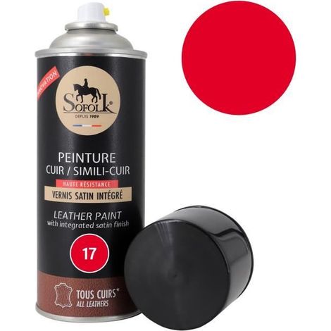 Pittura Pelle (17-ROSSO) con Vernice Integrata - SOFOLK - Manutenzione per Sedili e Volante di Auto, Divano, Scarpe, ecc. (1/4)
