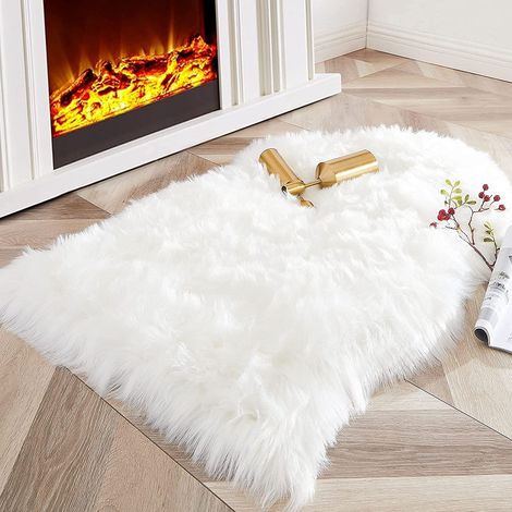 Alfombra suave de piel sintética, imitación de lana, gamuza, para sala de estar, dormitorio, oficina (1/5)