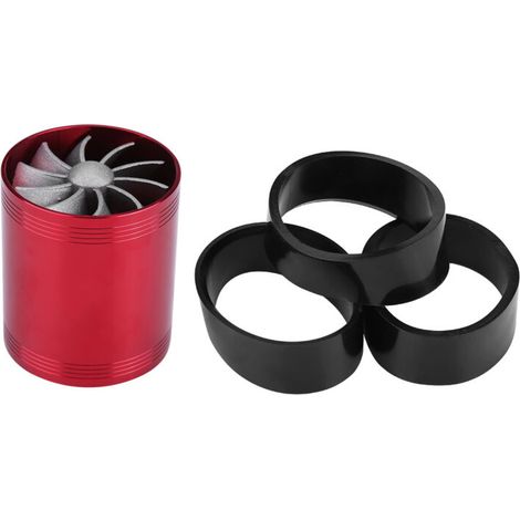 Jeffergarden Turbonator, compresseur d'admission d'air en aluminium pour voiture, -DOUble ventilateur, turbo rouge, économiseur de carburant.-DOU