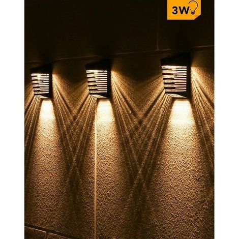 TRADE SHOP - Applique Led Ricaricabile 3watt Con Pannello Solare Ip65 Luce 3000k 6500k Yh0614 - -Bianco Caldo -
