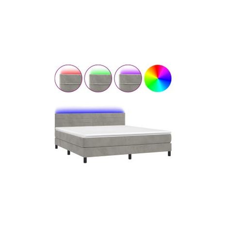 Sommier à lattes de lit avec matelas LED Gris clair 160x200 (1/5)