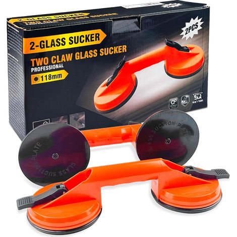 Ventouse Carrelage Poignées Ergonomiques et Antidérapantes Ventouses Charge pour le Transport de Carreaux 2pcs 100 kg Orange (1/5)