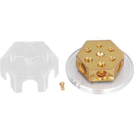 Répartiteur de masse négatif 2 entrées 0 AWG vers 4 sorties 4 AWG avec porte-fusible pour ampli auto (1/5)