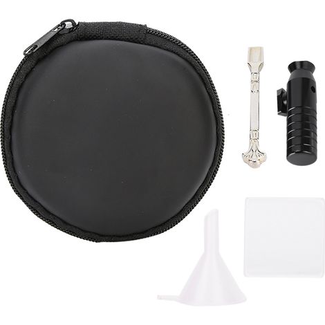 Kit 5 pièces outil à tabac portable cuillère plaque verre pipe à snuff boîte rangement (1/5)