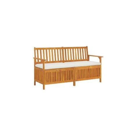 Banc de rangement avec coussin 148cm Bois d'acacia solide (1/5)
