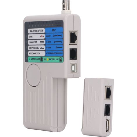 Testeur de Câble Multifonction Détachable - Vérification Rapide pour RJ45, RJ11, USB, BNC et Réseaux - Portée 90 mètres (1/5)