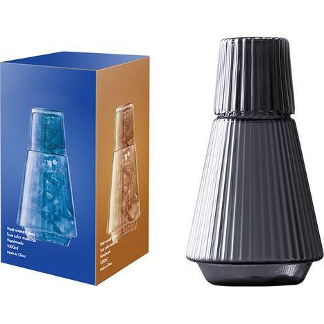 Jarra de agua negra con vidrio – Vidrio resistente al calor, 1000 ml – Jarra de agua y vaso de 150 ml – Juego de 2 piezas para uso doméstico (1/5)