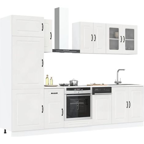 8-tlg. Küchenschrank-Set Kalmar Kalmar Hochglanz-Weiß Holzwerkstoff (1/5)